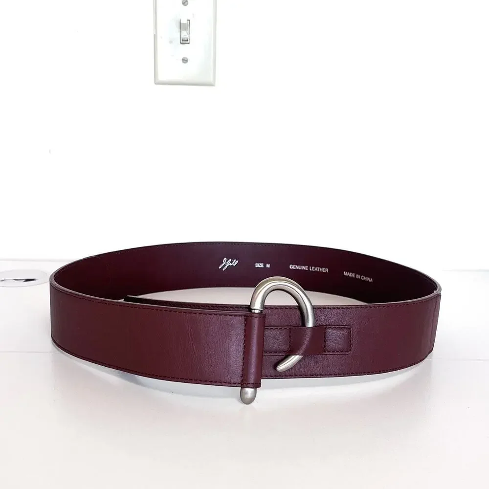 J‎ Jill Womens Boho Western Country Belt Medium Brown Leather Wide Hippie